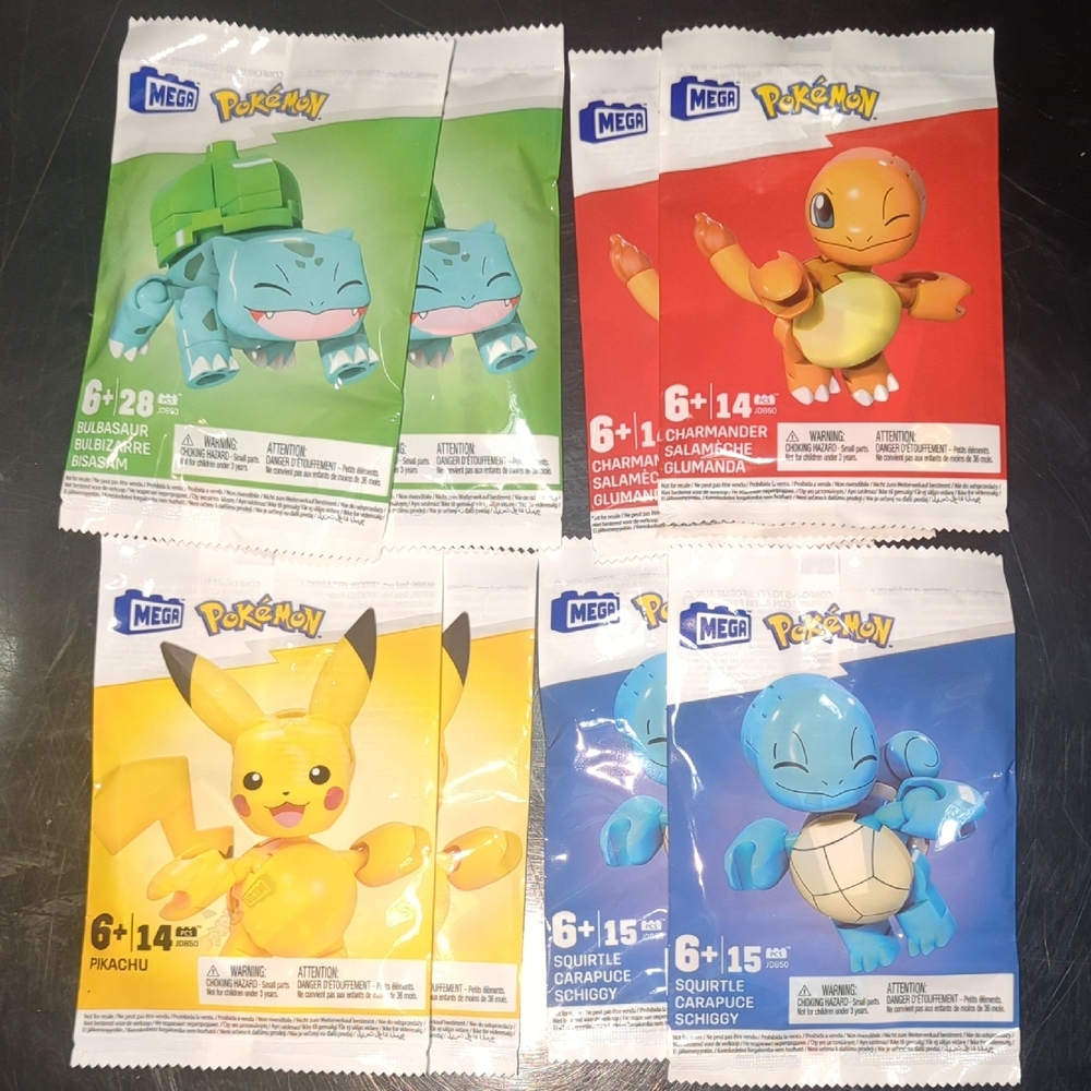 Mega Pokemon Building Set - Bulbasaur, Charmander, Pikachu, Squirtle